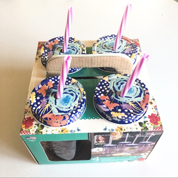 Pioneer Woman Glass Mason Rosewater Jars - Picture 7 of 9